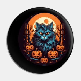Maine Coon Cat Halloween, Cat Lover Pin