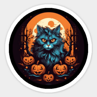 Maine Coon Cat Halloween, Cat Lover Sticker