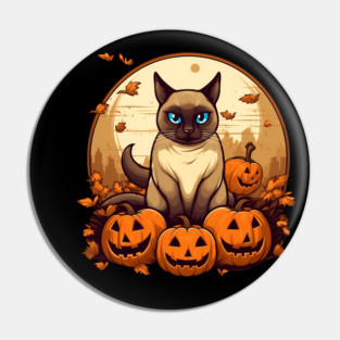 Siamese Cat Halloween, Cat Lover Pin