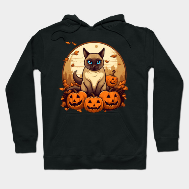 Siamese Cat Halloween, Cat Lover Hoodie by logiamerch