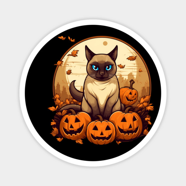 Siamese Cat Halloween, Cat Lover Magnet by logiamerch