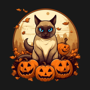 Siamese Cat Halloween, Cat Lover T-Shirt