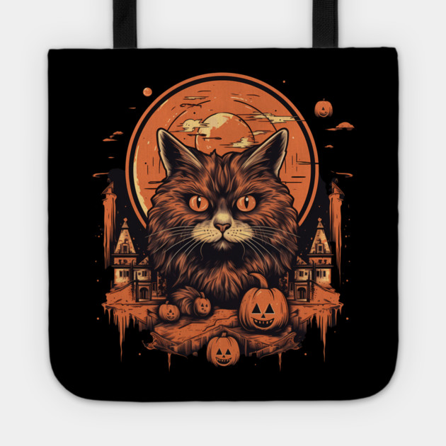 Manx Cat Halloween, Cat Lover Tote by logiamerch