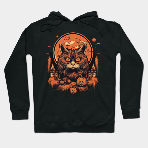 Manx Cat Halloween, Cat Lover Hoodie by logiamerch