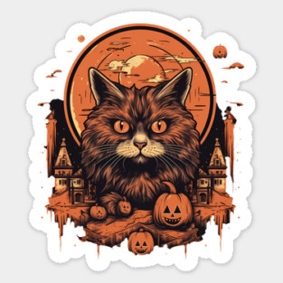 Manx Cat Halloween, Cat Lover Sticker