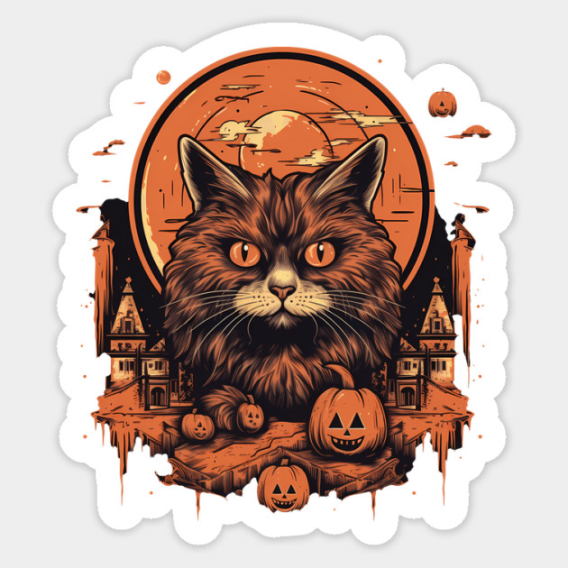 Manx Cat Halloween, Cat Lover Sticker by logiamerch