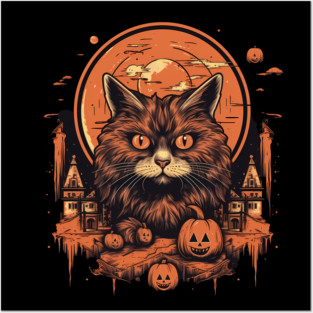 Manx Cat Halloween, Cat Lover Posters and Art