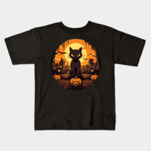 Manx Cat Halloween, Cat Lover Kids T-Shirt