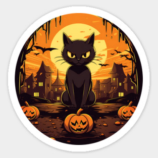 Manx Cat Halloween, Cat Lover Sticker