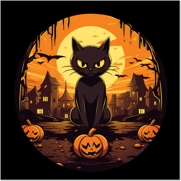 Manx Cat Halloween, Cat Lover Wall Art by logiamerch