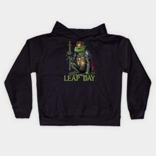 Leap Day Frog King Kids Hoodie