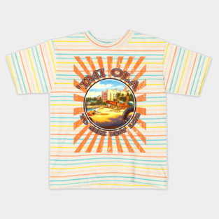 Waikiki to seek best life Vintage Tiki Kids T-Shirt