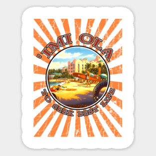 Waikiki to seek best life Vintage Tiki Sticker