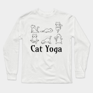Cute Cat Yoga Poses design Long Sleeve T-Shirt