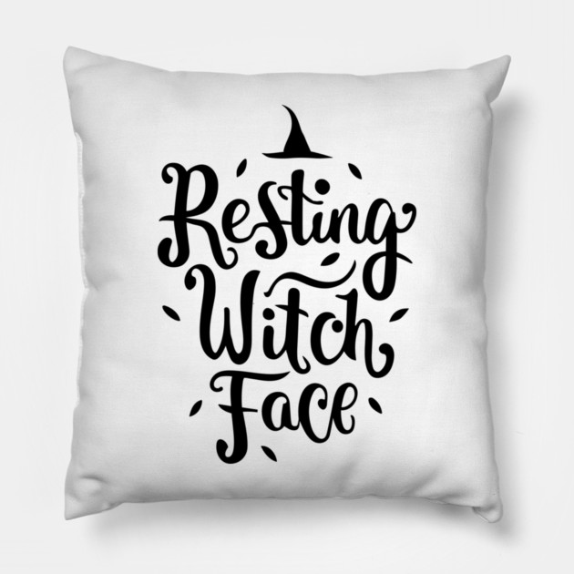 Resting Witch Face Pillow by Frank Ring