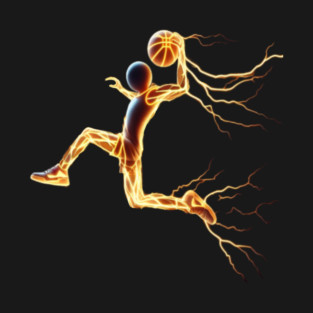 Electrifying Basketball Player Dunking - Digital Art T-Shirt