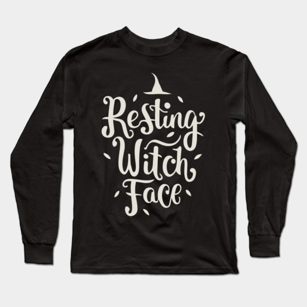 Resting Witch Face Long Sleeve T-Shirt by Frank Ring