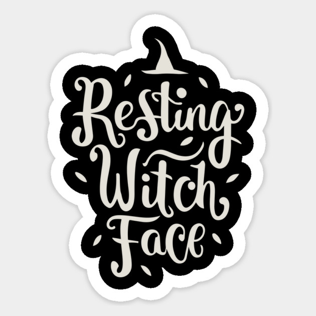 Resting Witch Face Sticker by Frank Ring