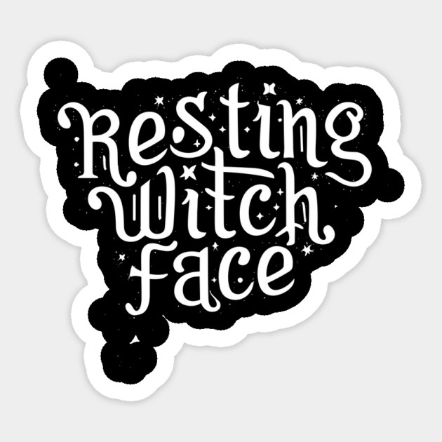 Resting Witch Face Sticker by Frank Ring