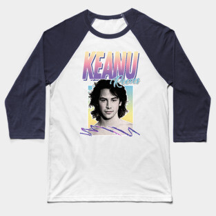 Keanu Reeves 90s Styled Aesthetic Design Baseball T-Shirt