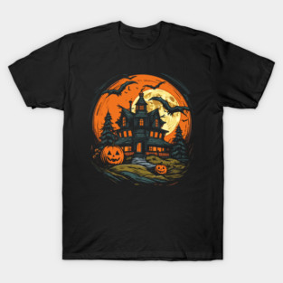 Spooky Halloween Haunted House // V4 T-Shirt