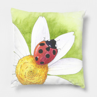 Chamomile; ladybug Pillow