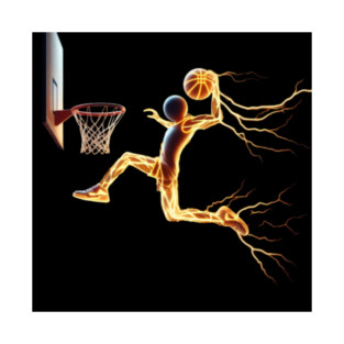 [Square Background] Basketball player Slam Dunk - Digital Art T-Shirt