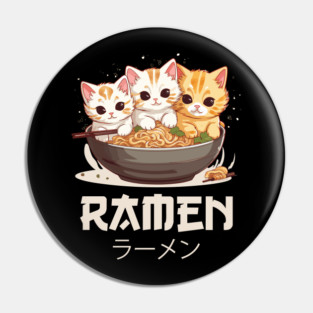 Ramen and cats Pin
