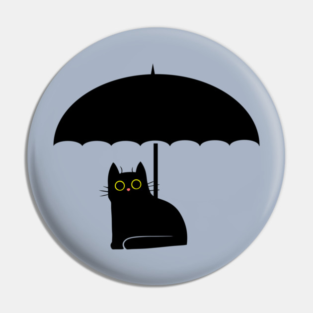 Black Cat under Umbrella Pin by HolidayBug