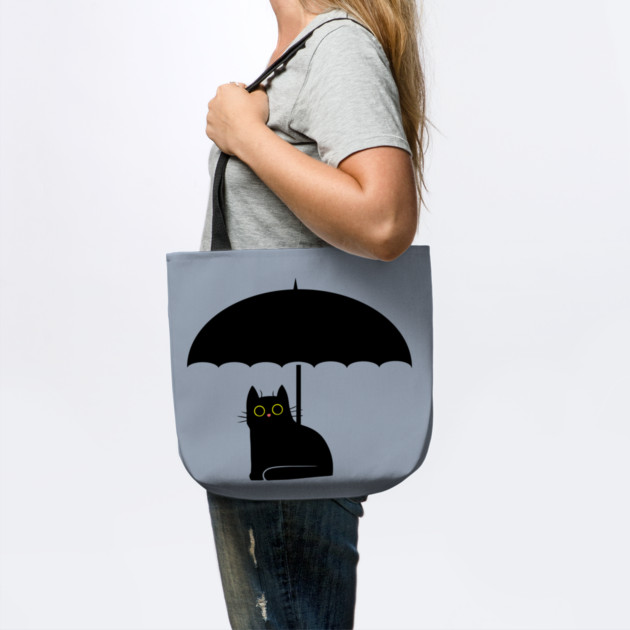 Black Cat under Umbrella by HolidayBug