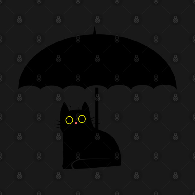 Black Cat under Umbrella by HolidayBug