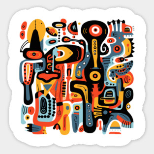 Mid Century Abstract Jazz Sticker