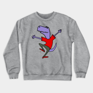Funny T-rex Dinosaur Dancing Cartoon Crewneck Sweatshirt