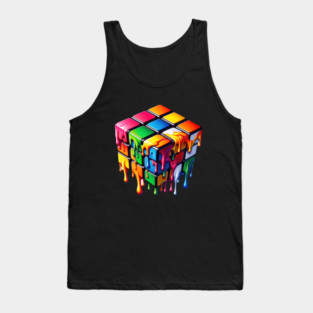 Melting Rubiks Cube Tank Top