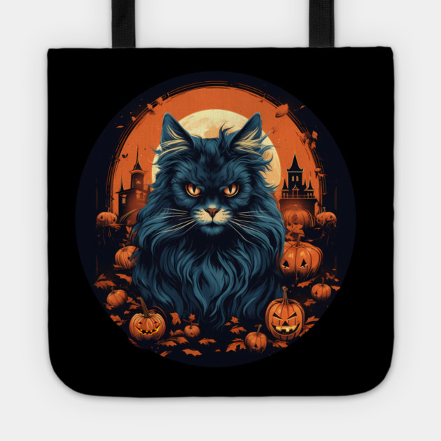 Maine Coon Cat Halloween, Cat Lover Tote by logiamerch