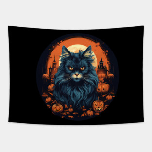 Maine Coon Cat Halloween, Cat Lover Tapestry
