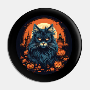 Maine Coon Cat Halloween, Cat Lover Pin