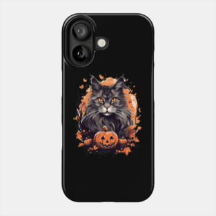 Maine Coon Cat Halloween, Cat Lover Phone Case
