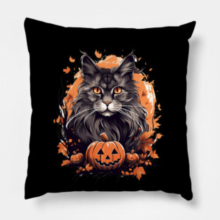 Maine Coon Cat Halloween, Cat Lover Pillow