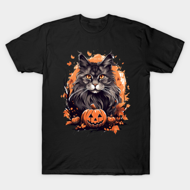 Maine Coon Cat Halloween, Cat Lover T-Shirt by logiamerch