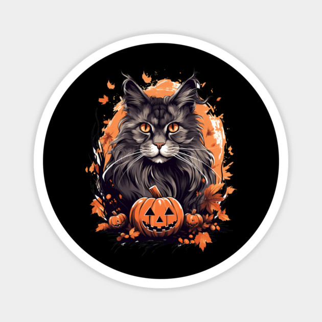 Maine Coon Cat Halloween, Cat Lover Magnet by logiamerch