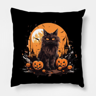 Norwegian Forest Cat Halloween, Cat Lover Pillow