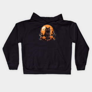 Norwegian Forest Cat Halloween, Cat Lover Kids Hoodie