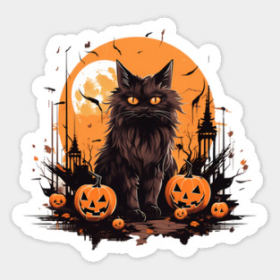 Norwegian Forest Cat Halloween, Cat Lover Sticker