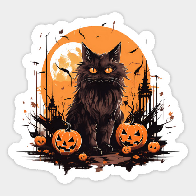 Norwegian Forest Cat Halloween, Cat Lover Sticker by logiamerch