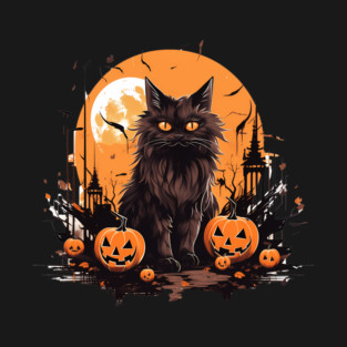 Norwegian Forest Cat Halloween, Cat Lover T-Shirt
