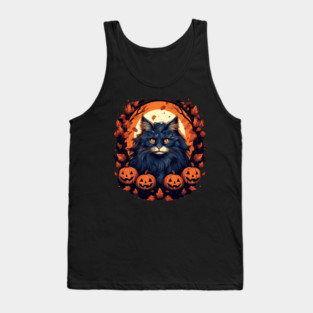 Norwegian Forest Cat Halloween, Cat Lover Tank Top