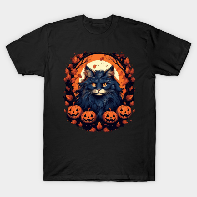 Norwegian Forest Cat Halloween, Cat Lover T-Shirt by logiamerch