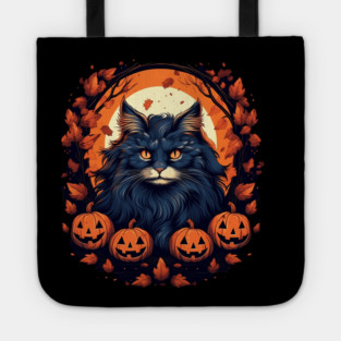 Norwegian Forest Cat Halloween, Cat Lover Tote