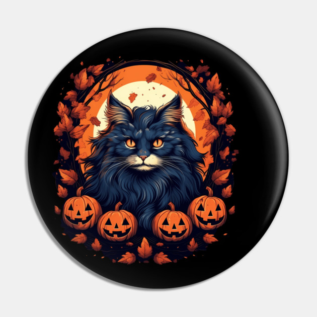 Norwegian Forest Cat Halloween, Cat Lover Pin by logiamerch